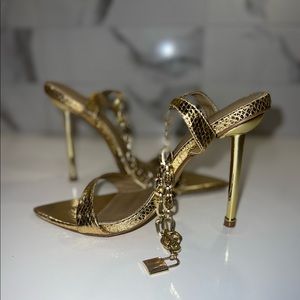Gold Chain Strap Heels